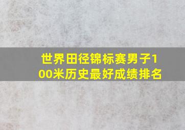 世界田径锦标赛男子100米历史最好成绩排名