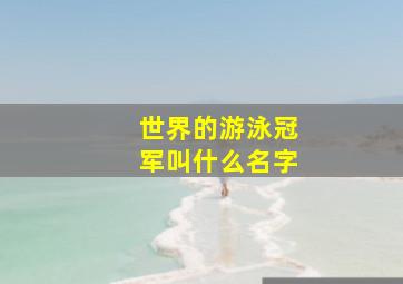 世界的游泳冠军叫什么名字