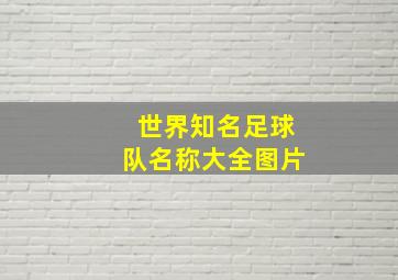 世界知名足球队名称大全图片