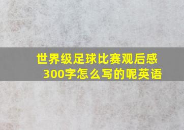 世界级足球比赛观后感300字怎么写的呢英语