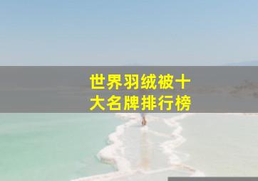 世界羽绒被十大名牌排行榜