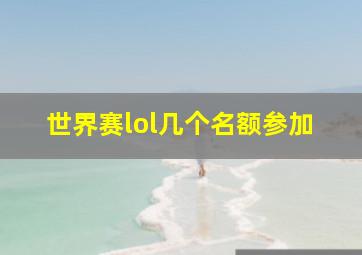 世界赛lol几个名额参加