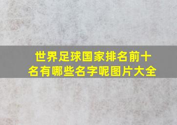 世界足球国家排名前十名有哪些名字呢图片大全