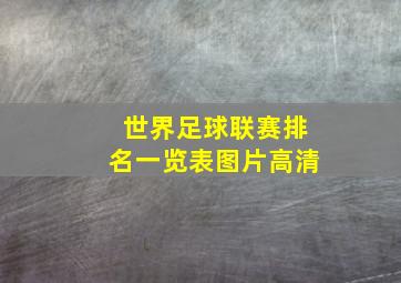 世界足球联赛排名一览表图片高清