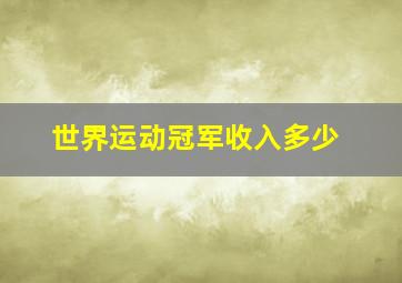 世界运动冠军收入多少