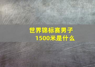 世界锦标赛男子1500米是什么