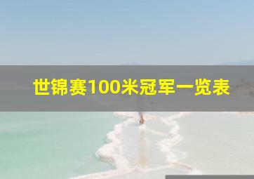 世锦赛100米冠军一览表