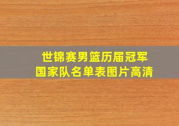 世锦赛男篮历届冠军国家队名单表图片高清