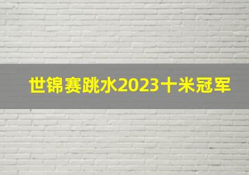 世锦赛跳水2023十米冠军