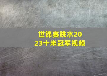 世锦赛跳水2023十米冠军视频