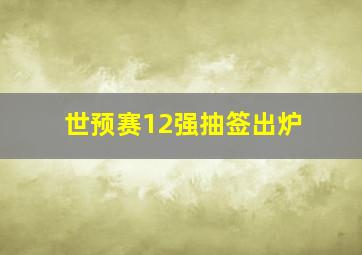 世预赛12强抽签出炉