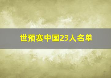 世预赛中国23人名单