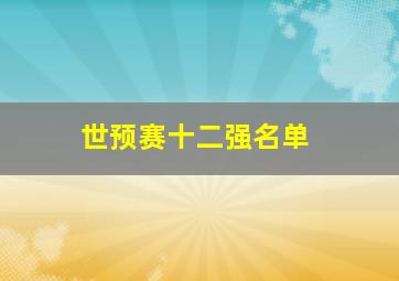 世预赛十二强名单