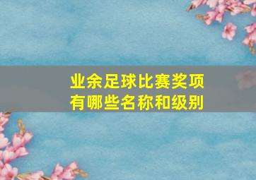 业余足球比赛奖项有哪些名称和级别