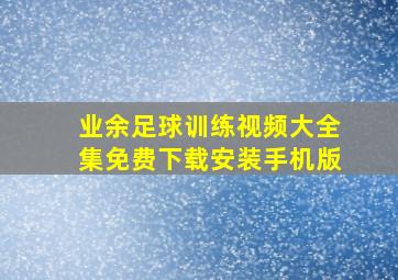 业余足球训练视频大全集免费下载安装手机版