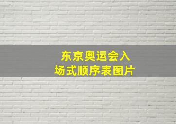 东京奥运会入场式顺序表图片