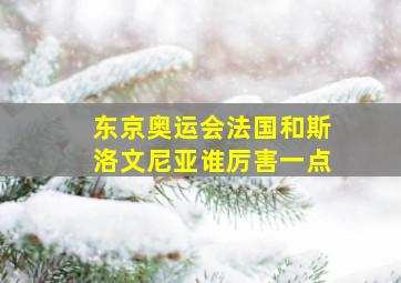 东京奥运会法国和斯洛文尼亚谁厉害一点