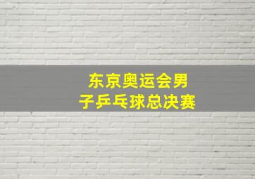 东京奥运会男子乒乓球总决赛