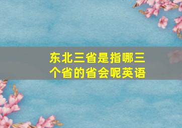 东北三省是指哪三个省的省会呢英语