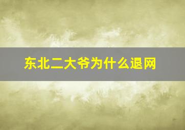 东北二大爷为什么退网