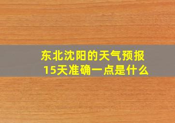 东北沈阳的天气预报15天准确一点是什么