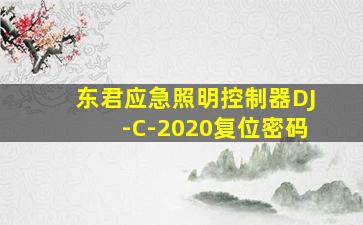 东君应急照明控制器DJ-C-2020复位密码