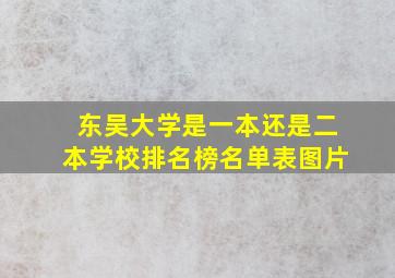 东吴大学是一本还是二本学校排名榜名单表图片