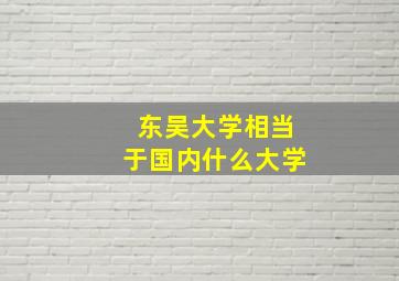 东吴大学相当于国内什么大学