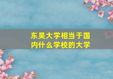 东吴大学相当于国内什么学校的大学