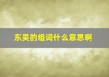 东吴的组词什么意思啊