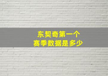 东契奇第一个赛季数据是多少