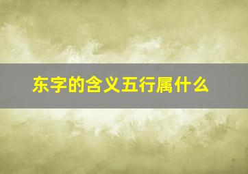 东字的含义五行属什么