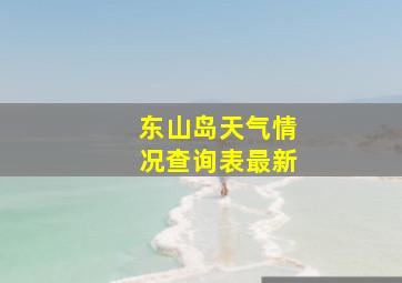 东山岛天气情况查询表最新