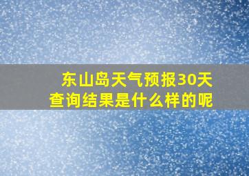 东山岛天气预报30天查询结果是什么样的呢