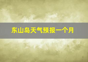 东山岛天气预报一个月