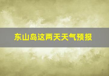 东山岛这两天天气预报