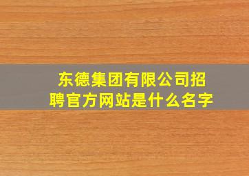 东德集团有限公司招聘官方网站是什么名字