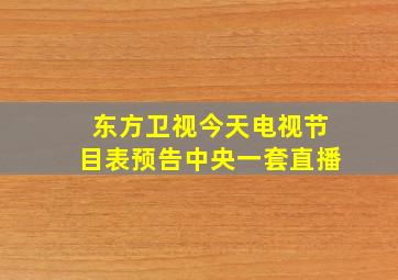 东方卫视今天电视节目表预告中央一套直播