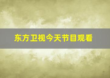 东方卫视今天节目观看