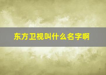 东方卫视叫什么名字啊