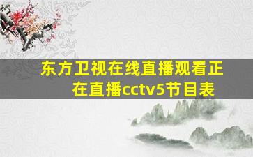 东方卫视在线直播观看正在直播cctv5节目表