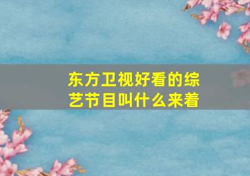 东方卫视好看的综艺节目叫什么来着