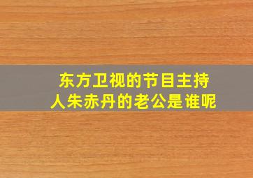 东方卫视的节目主持人朱赤丹的老公是谁呢