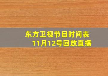 东方卫视节目时间表11月12号回放直播