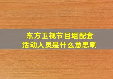 东方卫视节目组配套活动人员是什么意思啊