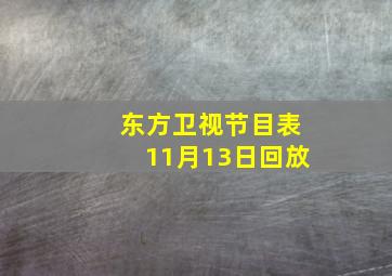 东方卫视节目表11月13日回放