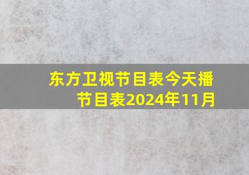 东方卫视节目表今天播节目表2024年11月