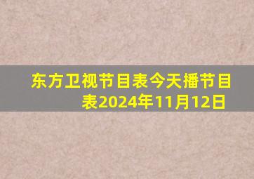 东方卫视节目表今天播节目表2024年11月12日