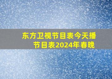 东方卫视节目表今天播节目表2024年春晚