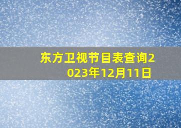 东方卫视节目表查询2023年12月11日